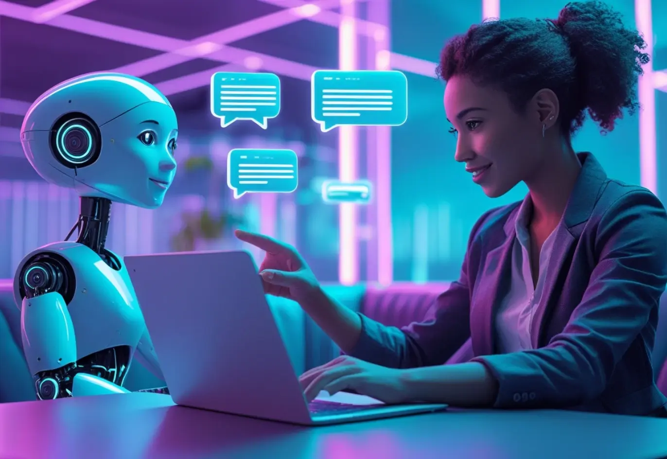AI chatbot interface demonstrating real-time customer engagement and automated responses